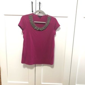 Willi Smith Medium Beaded Neckline Top